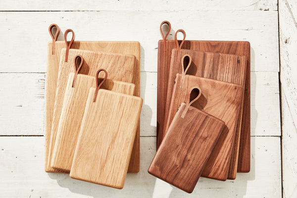 oak and walnut cutting boards