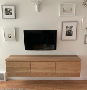 TV Credenza- Floating White Oak 2