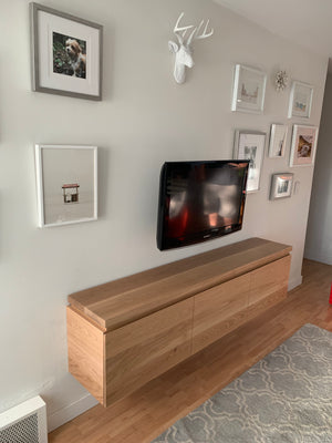 TV Credenza- Floating White Oak 3