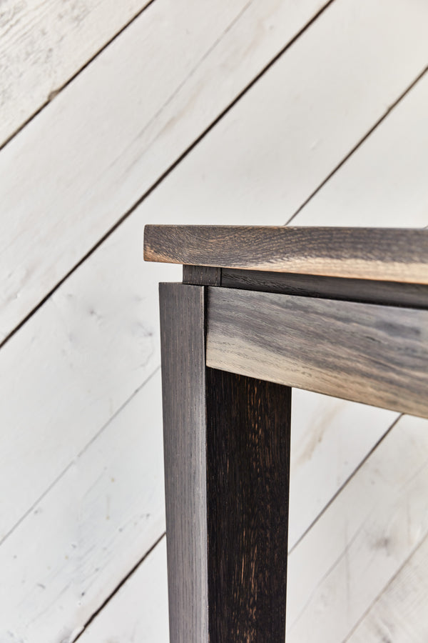 wood design detail on table