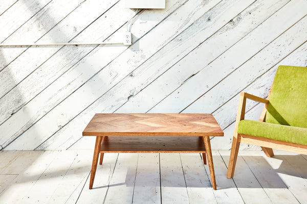 solid wood herringbone coffee table