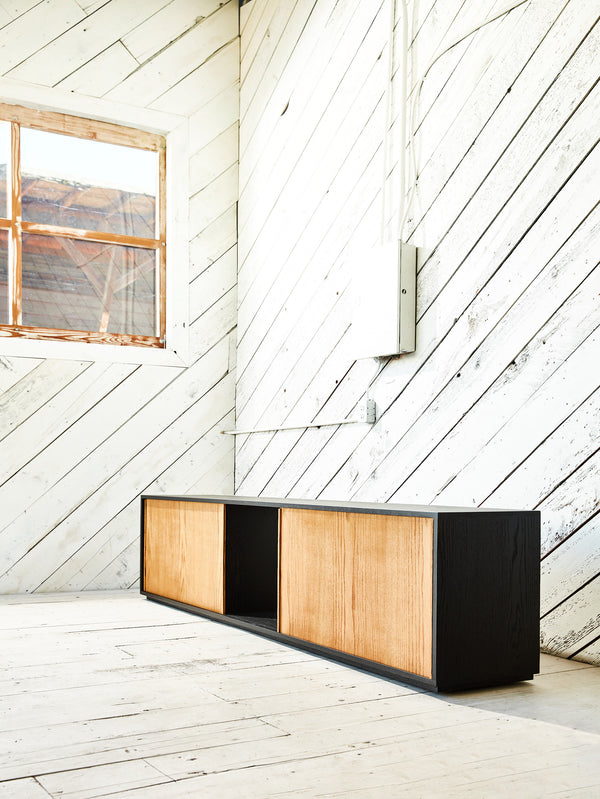 solid wood entertainment console