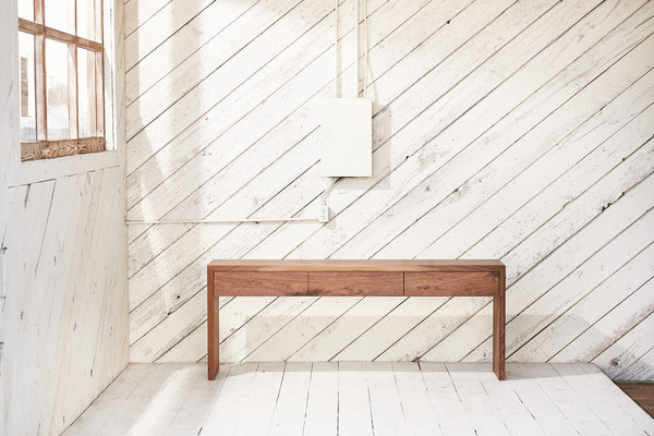 wood console with drawers