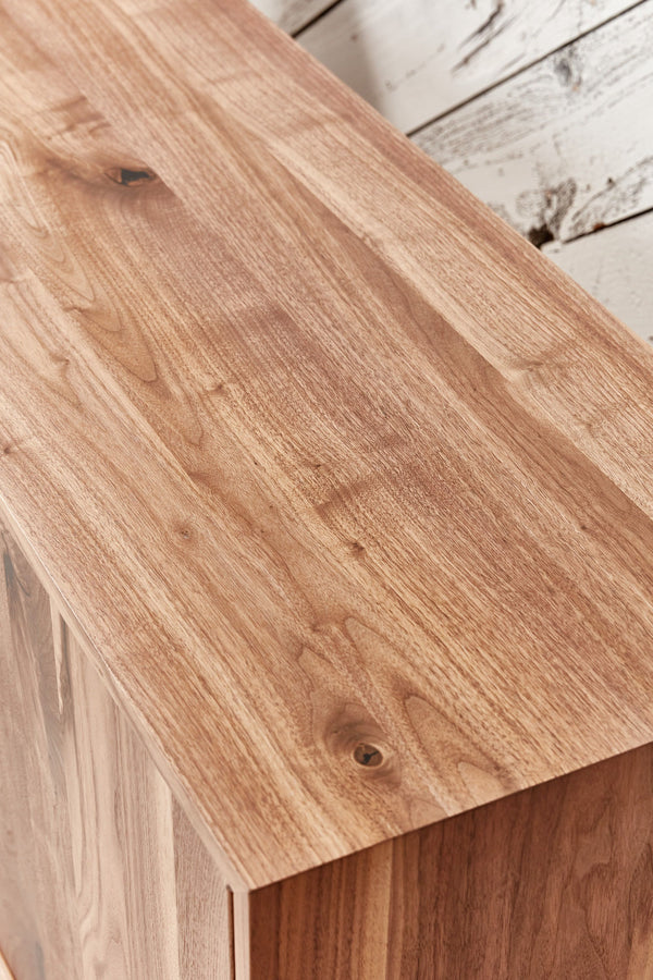 walnut wood credenza