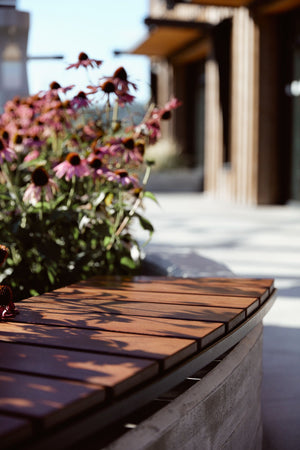 wood and cement outdoor furniture design