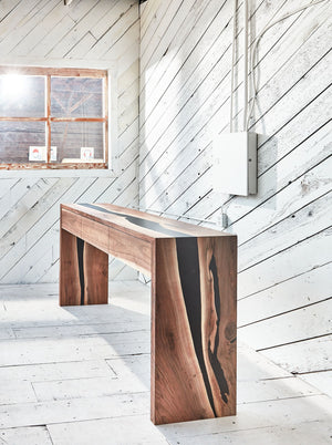 Black Walnut Epoxy River Console Table 3