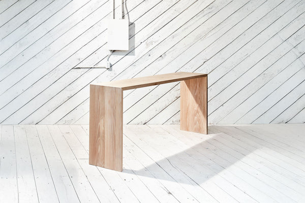 Waterfall Console Table constructed by J&S Custom Furniture