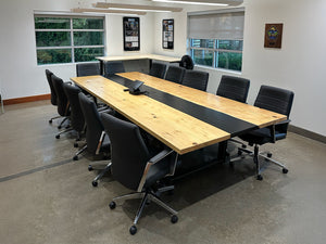Custom wood and resin conference table