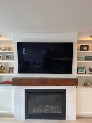 Rustic Barn Beam Mantel 8