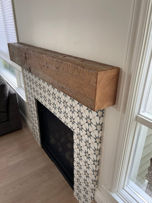 Rustic Barn Beam Mantel 9