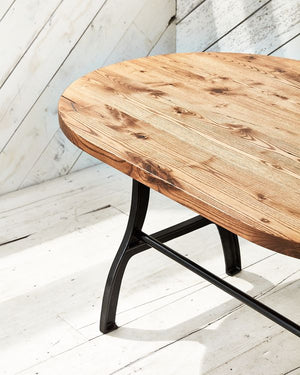 Cast Iron Leg-Dining Table - Stadium Shape 3