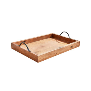 Fir and iron serving tray made in Vancouver, BD]C