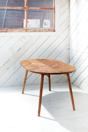 Herringbone Dining Table - Wooden Legs 6