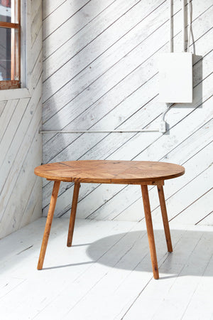 Herringbone Dining Table - Wooden Legs 7