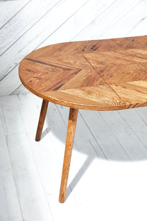 Herringbone Dining Table - Wooden Legs 8