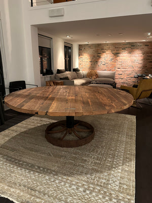 Industrial Pedestal Round Dining Table 3