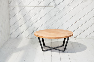 modern wood and metal coffee table