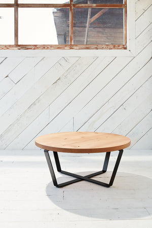 rustic round coffee table