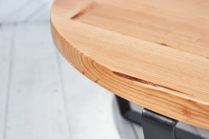 round wood coffee table made in Vancouver, BC