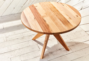 round wood table made in Canada