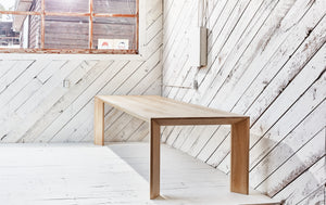 whitewashed oak modern dining table