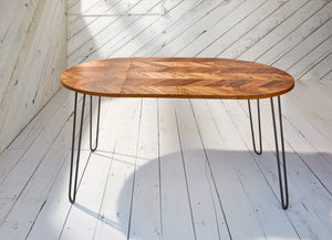 herringbone table with extensions
