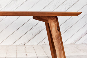 modern wood table design detail