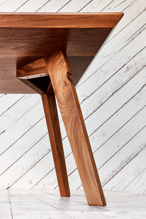 dining table with modern wood base