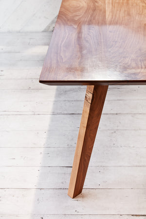 wood dining table with modern features