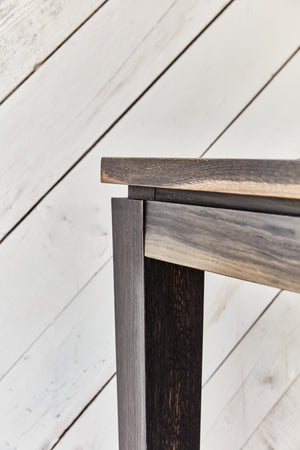 wood design detail on table