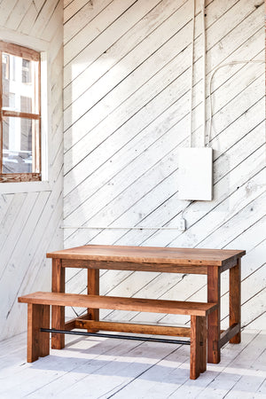 solid wood trestle table