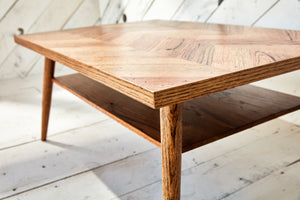 herringbone coffee table design detail