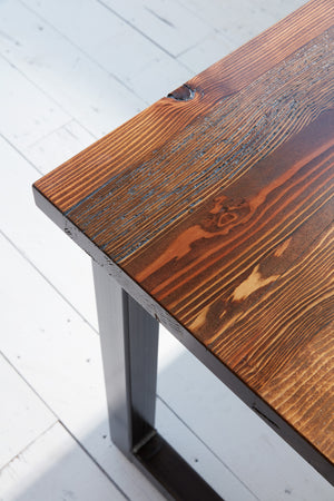 industrial dining table reclaimed fir