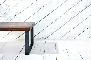 industrial coffee table with steel metal base