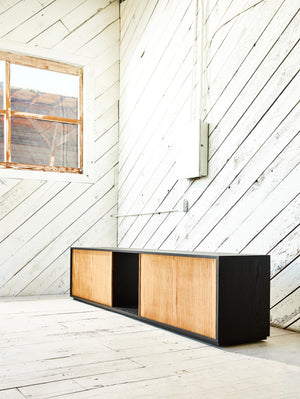 solid wood entertainment console