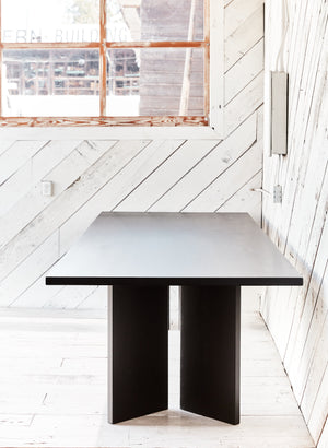 clean lined dining table