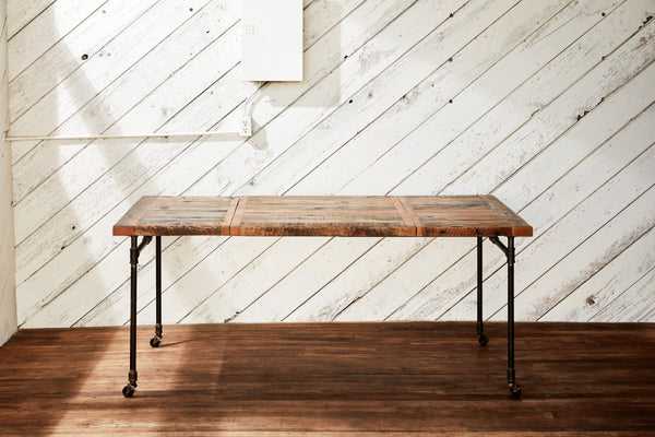industrial wood dining table