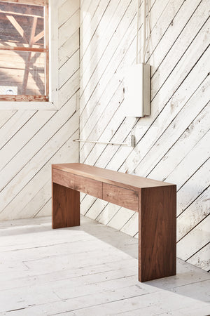 solid wood storage console