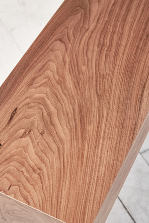 walnut console with drawers