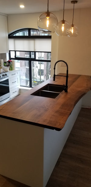 Live Edge Black Walnut Island Counter