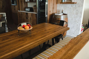 Cast Iron Leg-Dining Table - Reclaimed Oak 1
