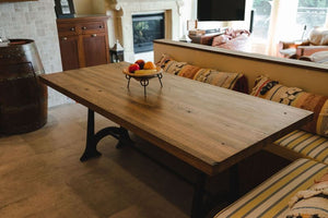 Cast Iron Leg-Dining Table - Reclaimed Oak 4