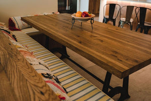 Cast Iron Leg-Dining Table - Reclaimed Oak 5