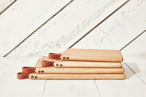 Oak + Leather Cutting Boards 