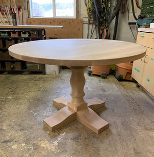 Round Oak Pedestal Dining Table 2