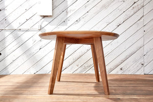 modern round wood table