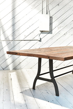 Cast Iron Leg-Dining Table - Reclaimed Fir 4