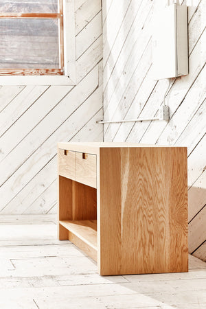 Powder Room White Oak Vanity 4
