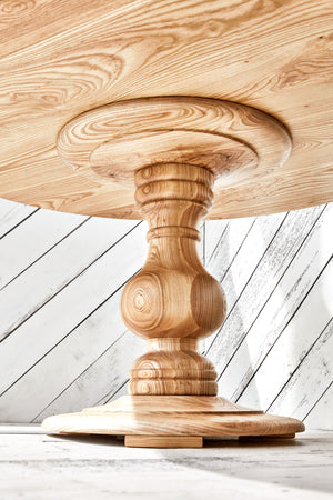 Oxford Pedestal Round Dining Table In Ash 4