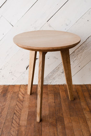 wood side table with wedge legs